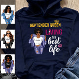 Living My Best Life September Girl Hoodie Personalized September Birthday Gift For Her Custom Birthday Gift Customized September Girl Sweatshirt Dreameris