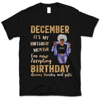 It's My Birthday December Girl Personalized December Birthday Gift For Her Custom Birthday Gift Customized Birthday Shirt Dreameris