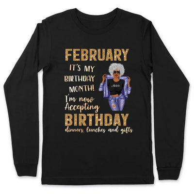 It's My Birthday February Girl Personalized February Birthday Gift For Her Custom Birthday Gift Customized Birthday Shirt Dreameris