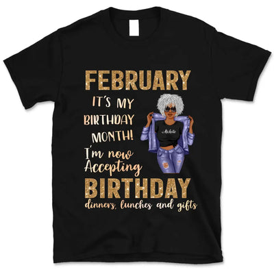 It's My Birthday February Girl Personalized February Birthday Gift For Her Custom Birthday Gift Customized Birthday Shirt Dreameris