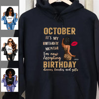 It's My Birthday October Girl Personalized October Birthday Gift For Her Black Queen Custom Birthday Gift Customized Birthday Shirt Dreameris