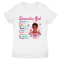 Christian God Says You Are Personalized December Birthday Gift For Her Custom Birthday Gift Black Queen Customized December Birthday T-Shirt Hoodie Dreameris