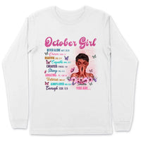 Christian God Says You Are Personalized October Birthday Gift For Her Custom Birthday Gift Black Queen Customized October Birthday T-Shirt Hoodie Dreameris