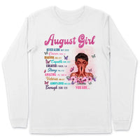 Christian God Says You Are Personalized August Birthday Gift For Her Custom Birthday Gift Black Queen Customized August Birthday T-Shirt Hoodie Dreameris