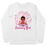 Christian God Says You Are Personalized January Birthday Gift For Her Custom Birthday Gift Black Queen Customized January Birthday T-Shirt Hoodie Dreameris