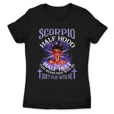 Scorpio Half Hood Half Holy Personalized November Birthday Gift For Her Custom Birthday Gift Black Queen Customized October Birthday T-Shirt Hoodie Dreameris