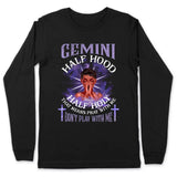 Gemini Half Hood Half Holy Personalized May Birthday Gift For Her Custom Birthday Gift Black Queen Customized June Birthday T-Shirt Hoodie Dreameris