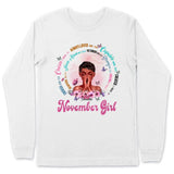 Christian God Says You Are Personalized November Birthday Gift For Her Custom Birthday Gift Black Queen Customized November Birthday T-Shirt Hoodie Dreameris