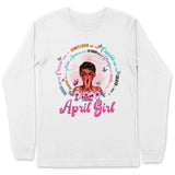 Christian God Says You Are Personalized April Birthday Gift For Her Custom Birthday Gift Black Queen Customized April Birthday T-Shirt Hoodie Dreameris