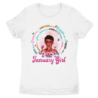 Christian God Says You Are Personalized January Birthday Gift For Her Custom Birthday Gift Black Queen Customized January Birthday T-Shirt Hoodie Dreameris