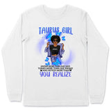 Taurus Girl Zodiac Personalized May Birthday Gift For Her April Birthday Black Queen Custom April May Birthday Shirt