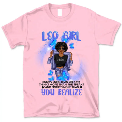 Leo Girl Zodiac Personalized July Birthday Gift For Her August Birthday Black Queen Custom July August Birthday Shirt