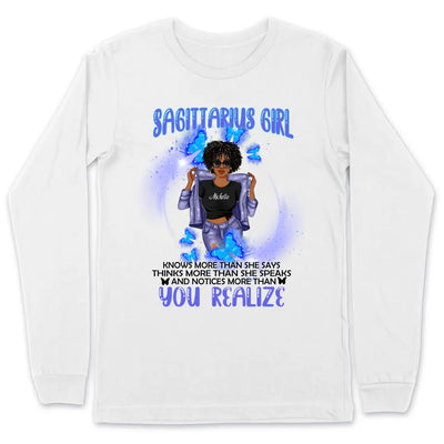 Sagittarius Girl Zodiac Personalized November Birthday Gift For Her December Birthday Black Queen Custom November December Birthday Shirt