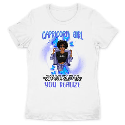Capricorn Girl Zodiac Personalized December Birthday Gift For Her January Birthday Black Queen Custom December January Birthday Shirt