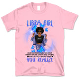 Libra Girl Zodiac Personalized September Birthday Gift For Her October Birthday Black Queen Custom September Birthday Shirt