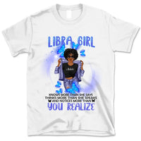 Libra Girl Zodiac Personalized September Birthday Gift For Her October Birthday Black Queen Custom September Birthday Shirt