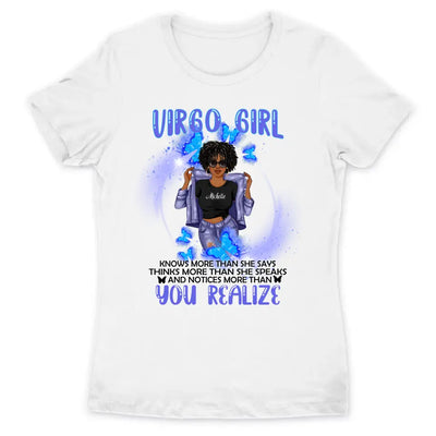 Virgo Girl Zodiac Personalized September Birthday Gift For Her August Birthday Black Queen Custom September Birthday Shirt