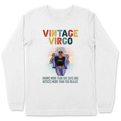 Virgo Girl Retro Vintage Zodiac Personalized September Birthday Gift For Her August Birthday Black Queen Custom September Birthday Shirt