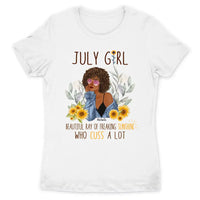 July Girl Sunflower Personalized July Birthday Gift For Her Custom Birthday Gift Black Queen Customized July Birthday T-Shirt Hoodie Dreameris