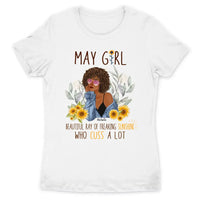 May Girl Sunflower Personalized May Birthday Gift For Her Custom Birthday Gift Black Queen Customized May Birthday T-Shirt Hoodie Dreameris