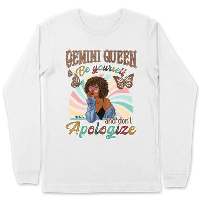 Gemini Be Yourself Retro Vintage Personalized May Birthday Gift For Her Custom Birthday Gift Black Queen Customized June Birthday T-Shirt Hoodie Dreameris