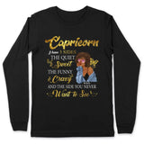 Capricorn I Have 3 Sides Personalized January Birthday Gift For Her Custom Birthday Gift Black Queen Customized December Birthday T-Shirt Hoodie Dreameris