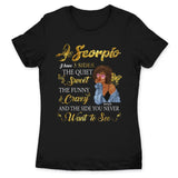 Scorpio I Have 3 Sides Personalized November Birthday Gift For Her Custom Birthday Gift Black Queen Customized October Birthday T-Shirt Hoodie Dreameris