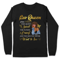 Leo I Have 3 Sides Personalized July Birthday Gift For Her Custom Birthday Gift Black Queen Customized August Birthday T-Shirt Hoodie Dreameris