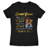 Gemini I Have 3 Sides Personalized May Birthday Gift For Her Custom Birthday Gift Black Queen Customized June Birthday T-Shirt Hoodie Dreameris