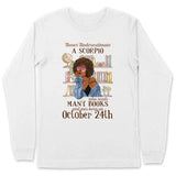 (Custom Your Birthday) Sagittarius Book Lovers Personalized November Birthday Gift For Her Custom Birthday Gift Black Queen Customized December Birthday T-Shirt Hoodie Dreameris