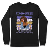 Virgo Personalized God Rolled Me September Birthday Gift For Her Custom Birthday Gift Black Queen Customized August Birthday T-Shirt Hoodie Dreameris