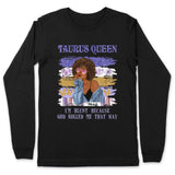 Taurus Personalized God Rolled Me May Birthday Gift For Her Custom Birthday Gift Black Queen Customized April Birthday T-Shirt Hoodie Dreameris