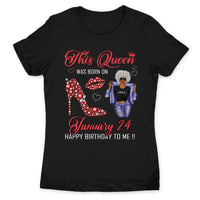 (Custom Birth Date) Personalized December Birthday Gift For Her Custom Birthday Gift Black Queen Customized December Birthday T-Shirt Hoodie Dreameris