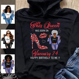 (Custom Birth Date) Personalized December Birthday Gift For Her Custom Birthday Gift Black Queen Customized December Birthday T-Shirt Hoodie Dreameris