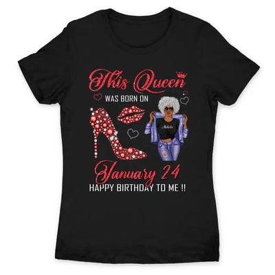 (Custom Birth Date) Personalized April Birthday Gift For Her Custom Birthday Gift Black Queen Customized April Birthday T-Shirt Hoodie Dreameris
