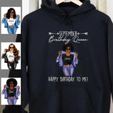 September Girl Happy Birthday To Me Personalized September Birthday Gift For Her Black Queen Custom September Birthday Shirt