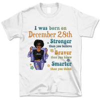 (Custom Birth Date) Retro Personalized December Birthday Gift For Her Custom Birthday Gift Black Queen Customized December Birthday Shirt December Girl Hoodie Dreameris