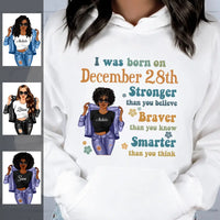 (Custom Birth Date) Retro Personalized December Birthday Gift For Her Custom Birthday Gift Black Queen Customized December Birthday Shirt December Girl Hoodie Dreameris