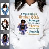 (Custom Birth Date) Retro Personalized October Birthday Gift For Her Custom Birthday Gift Black Queen Customized October Birthday Shirt October Girl Hoodie Dreameris