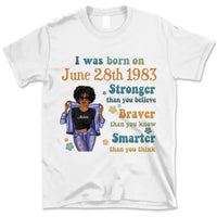 (Custom Birth Date) Retro Personalized June Birthday Gift For Her Custom Birthday Gift Black Queen Customized June Birthday Shirt June Girl Hoodie Dreameris