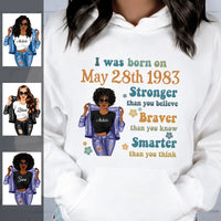 (Custom Birth Date) Retro Personalized May Birthday Gift For Her Custom Birthday Gift Black Queen Customized May Birthday Shirt May Girl Hoodie Dreameris