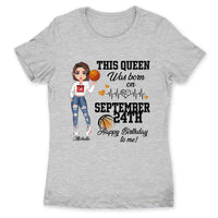 Personalized Custom September Birthday Shirt Basketball Mom Basketball Lovers Gift Sport Mom September Shirts For Women