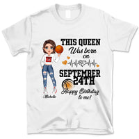 Personalized Custom September Birthday Shirt Basketball Mom Basketball Lovers Gift Sport Mom September Shirts For Women