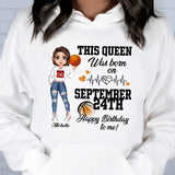 Personalized Custom September Birthday Shirt Basketball Mom Basketball Lovers Gift Sport Mom September Shirts For Women