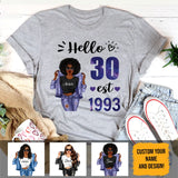 (Custom Age & Year) Turning 30 Birthday Gift 30th Birthday Gifts Custom 1993 Personalized 30th Birthday Shirts For Her Hoodie Dreameris