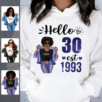 (Custom Age & Year) Turning 30 Birthday Gift 30th Birthday Gifts Custom 1993 Personalized 30th Birthday Shirts For Her Hoodie Dreameris