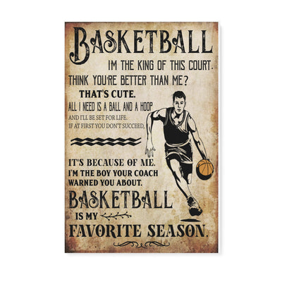 Basketball lovers basketball is my favorite season - Matte Canvas - Dreameris