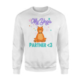 My Yoga Partner for Cat Lovers Meditation Lovely Funny - Standard Crew Neck Sweatshirt - Dreameris