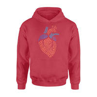 Anatomical Heart Shirt Parts Of Heart Cardiac Nurse - Standard Hoodie - Dreameris