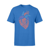 Anatomical Heart Shirt Parts Of Heart Cardiac Nurse - Premium T-shirt - Dreameris